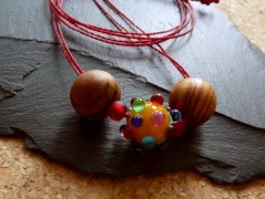 Tyrkysový wenge náhrdelník pro muže