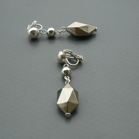 Stříbrné lenošení-klipsové náušnice dárek stříbrný kamínky zima jednoduché relax zimní stříbrná lehké stříbrné pohoda dovolená klid oáza 