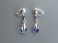 Tanzanite Swarovski srdce - klipsy