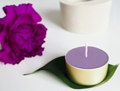 Přírodní čajová svíčka modrá