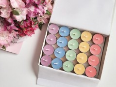 Přírodní čajová svíčka modrá