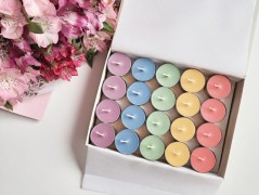 Přírodní čajová svíčka modrá