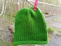 Pletená čepice - trávově zelená