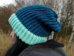 Pletená mega dlouhá čepice pruhy