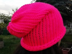 Pletená mega dlouhá čepice pruhy