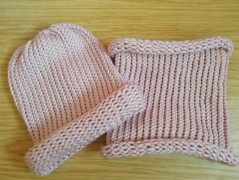 Pletená mega dlouhá čepice pruhy