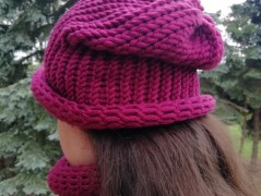 Pletená mega dlouhá čepice pruhy