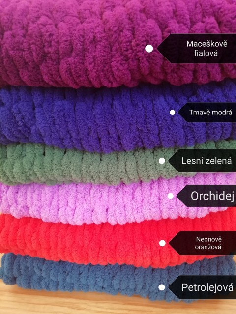 Měkká pletená deka puffy_ dárek holčička miminko postýlka kočárek teplo chlapeček 