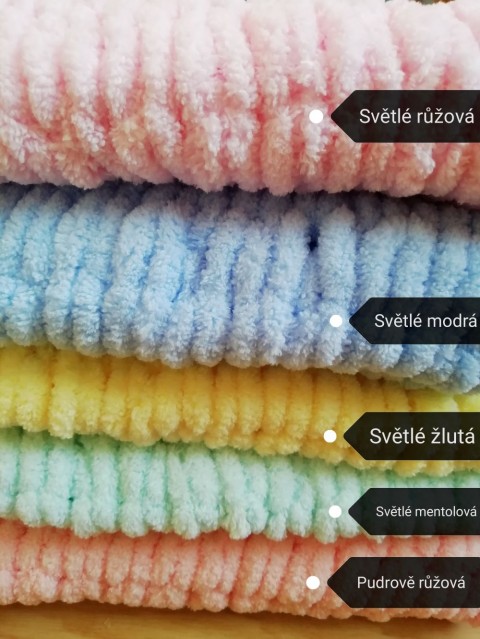Měkká pletená deka puffy__ dárek holčička miminko postýlka kočárek teplo chlapeček 