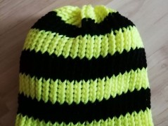 Pletená mega dlouhá čepice pruhy