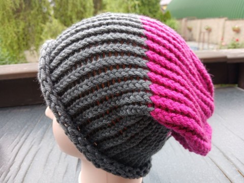 Pletená spadlá čepice, dárek zima žena zimní teplá muž 