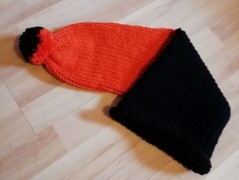 Pletená mega dlouhá čepice pruhy