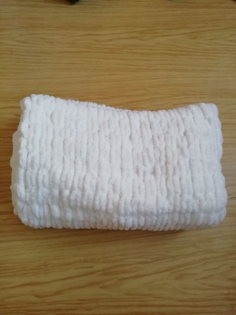 Měkká pletená deka puffy (bílá) dárek holčička miminko postýlka kočárek teplo chlapeček 