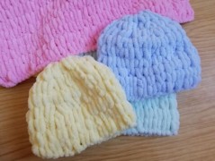 Pletená mega dlouhá čepice pruhy