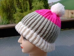 Pletená mega dlouhá čepice pruhy