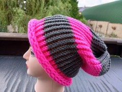 Pletená mega dlouhá čepice pruhy