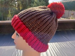 Pletená mega dlouhá čepice pruhy