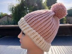 Pletená mega dlouhá čepice pruhy