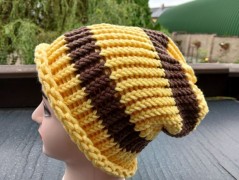 Pletená mega dlouhá čepice pruhy