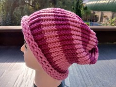 Pletená mega dlouhá čepice pruhy