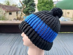 Pletená mega dlouhá čepice pruhy