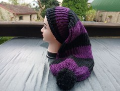 Pletená mega dlouhá čepice pruhy