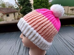 Pletená mega dlouhá čepice pruhy