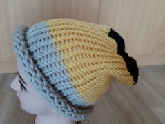 Pletená mega dlouhá čepice pruhy