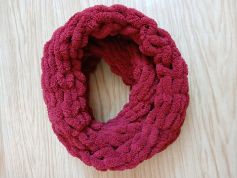 Měkký pletený nákrčník puffy vínová dárek zima šála zimní měkoučký teplo zachumlání tunel 