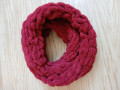 Měkký pletený nákrčník puffy vínová