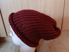 Pletená mega dlouhá čepice pruhy