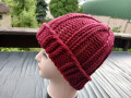 Pletená čepice big (vínová) SLEVA