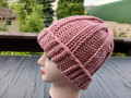Pletená čepice big (starorůžová)