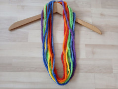 Pletená mega dlouhá čepice pruhy