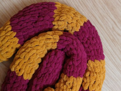 Pletená mega dlouhá čepice pruhy