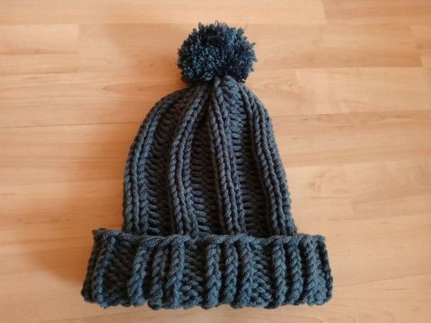 Pletený kulich big (tmavě šedá) kulich dárek zima žena zimní teplá muž 