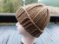 Pletená čepice big (světle hnědá)