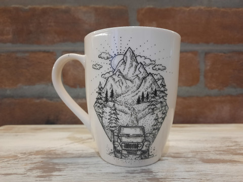 Hrnček Off road Adventure dárek auto káva muž ristretto jeep suv autičkár offroad 