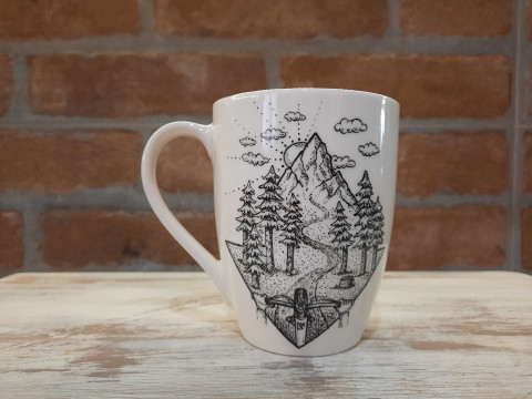 Hrnček - Fun on the Trails strom čaj káva kolo les forest tea turistika bicykel biker mtb 