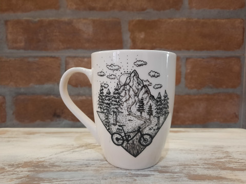 Hrnček - Mountain biker čaj káva kolo coffee šálek bicykel biker road bicycle 