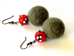 Náušnice s malinovými růžemi