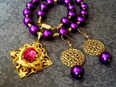 Náušnice s malinovými růžemi