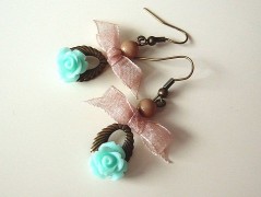 Náušnice s malinovými růžemi