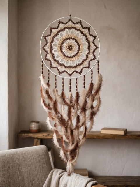 Lapač snů s mandalou 40 x 115 cm indián indiánský nad postel strážce boho dream lapač dreamcatcher lapač snů do ložnice 