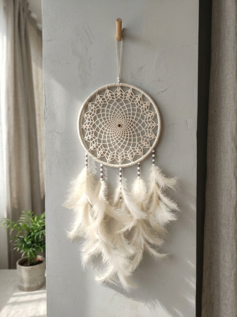 Lapač zlých snů 24 x 65 cm indián indiánský nad postel strážce boho dream lapač dreamcatcher lapač snů do ložnice 
