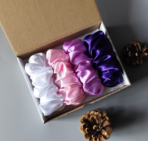 Dárkové - 4 scrunchies L ve fialové spona sponka sponky do vlasů spony scrunchies scrunchie 