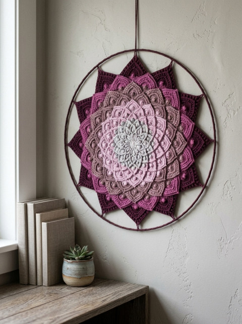 Mandala Lotosový květ - 45 cm meditace harmonie meditační lotosový květ mandaly mndala 