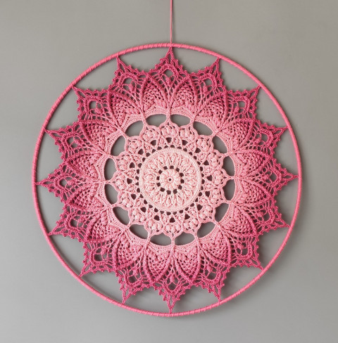 Mandala Růžová hvězda -průměr 45 cm meditace harmonie meditační lotosový květ mandaly mndala 