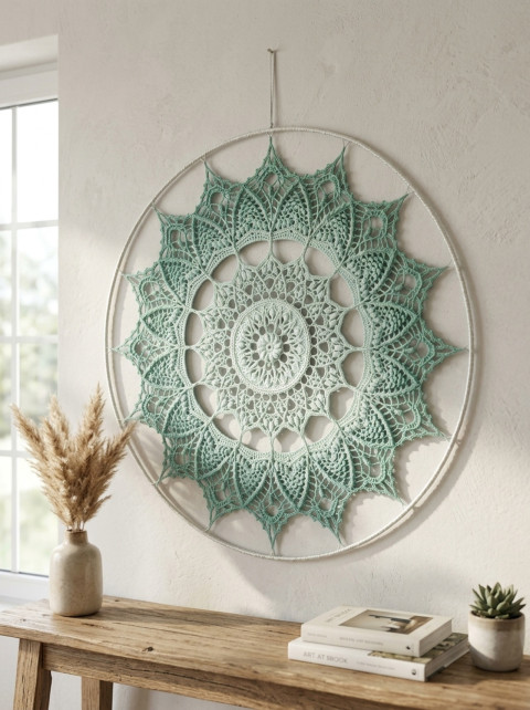 Mandala Zelená hvězda - 60 cm meditace harmonie meditační lotosový květ mandaly mndala 