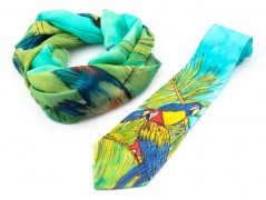 Hedvábná kravata Tropická džungle